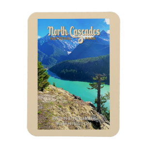 North Cascades National Park Washington Waterverf Magneet
