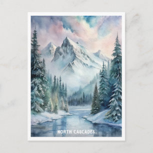 North Cascades National Park Waterverf Schilderij Briefkaart
