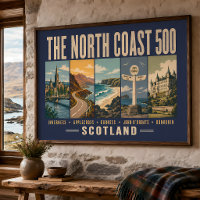 North Coast 500 Schotland Landmarks Illustratie