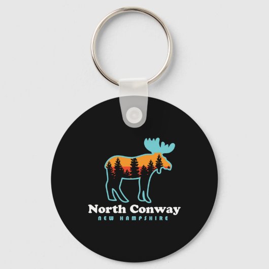 North Conway New Hampshire Moose Mountains Sleutelhanger (Voorkant)