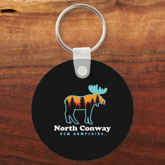 North Conway New Hampshire Moose Mountains Sleutelhanger (Voorkant)