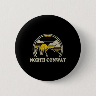 North Conway New Hampshire Nh T-shirt Vintage Hiki Ronde Button 5,7 Cm