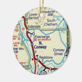 North Conway, NH Kaart Keramisch Ornament (Links)