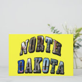 North Dakota Afbeelding Text Briefpapier (Staand voorkant)