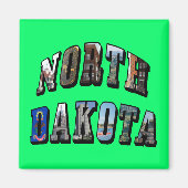 North Dakota Afbeelding Text Magneet (Voorkant)