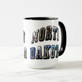 North Dakota Afbeelding Text Mok (Voorkant rechts)