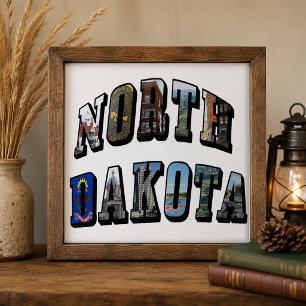 North Dakota Afbeelding Text Tegeltje