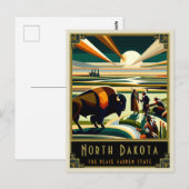 North Dakota | Art. Deco Briefkaart (Voorkant / Achterkant)