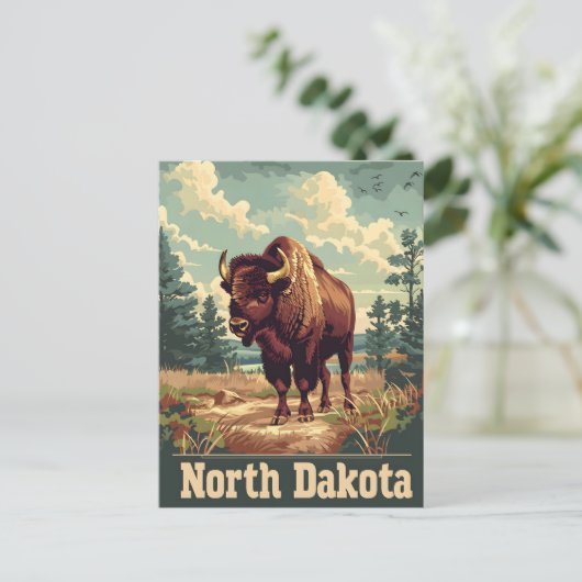 North Dakota Bison Briefkaart (Staand voorkant)