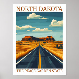 North Dakota de Peace Garden State USA Reizen Poster