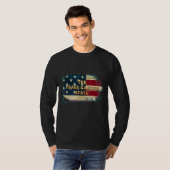 North Dakota en Amerikaanse vlag motto T-shirt (Voorkant volledig)