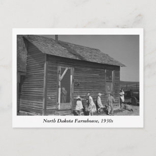 North Dakota Farmhouse, jaren '30 Briefkaart