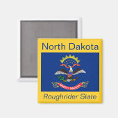 North Dakota Flag Magnet Magneet (Voorkant / Achterkant)