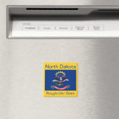 North Dakota Flag Magnet Magneet (Insitu (Vaatwasser))