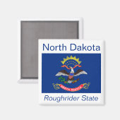 North Dakota Flag Magnet Magneet (Voorkant / Achterkant)