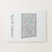 North Dakota-kaart Legpuzzel (Horizontaal)