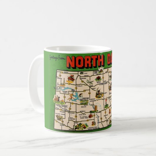 North Dakota Kaart Mok (Voorkant links)