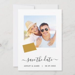 North Dakota Map Wedding Save the Date Kaart