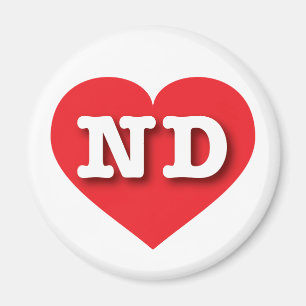 North Dakota Red Heart - Ik hou van ND Magneet