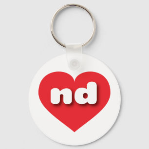 North Dakota Red Heart - Ik hou van ND Sleutelhanger