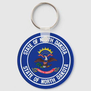 North Dakota Round Emblem Sleutelhanger