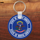 North Dakota Round Emblem Sleutelhanger (Voorkant)