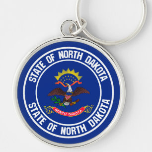 North Dakota Round Emblem Sleutelhanger