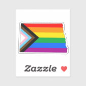 North Dakota State Pride LGBTQ Progress Pride Sticker (Vel)