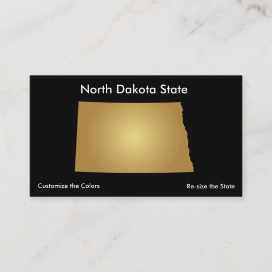 North Dakota State Visitekaartje Metallic Gold (Voorkant)