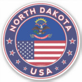 North Dakota Sticker (Voorkant)