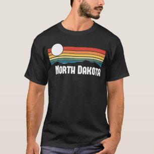 North Dakota Sunset 80s Retro Zomerstaat T-shirt
