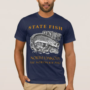North Dakota Territory De Noordelijke Snoek Vis T-shirt