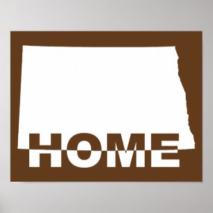 North Dakota Thuis Weg Van Poster Staat Bord