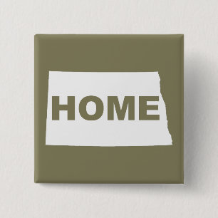 North Dakota Thuis Weg Van Staat Knop Badge Speld Vierkante Button 5,1 Cm