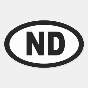 North Dakota - vel van 4 ovale auto stickers