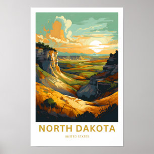 North Dakota Verenigde Staten Reisprint Poster
