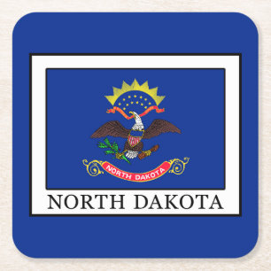 North Dakota Vierkante Kartonnen Onderzetter