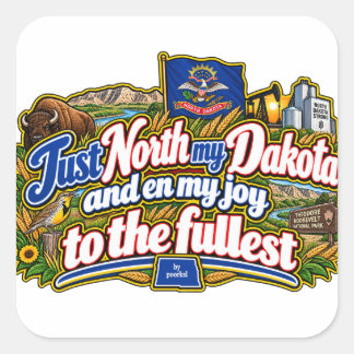 North Dakota vierkante sticker