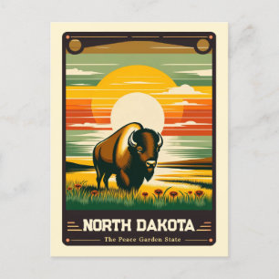 North Dakota Vintage van patriottische spirit Briefkaart