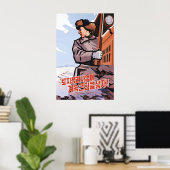 North Korea Propaganda Poster Let's continue to (Bureau à domicile)