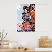 North Korea Propaganda Poster Let's continue to (Cuisine)
