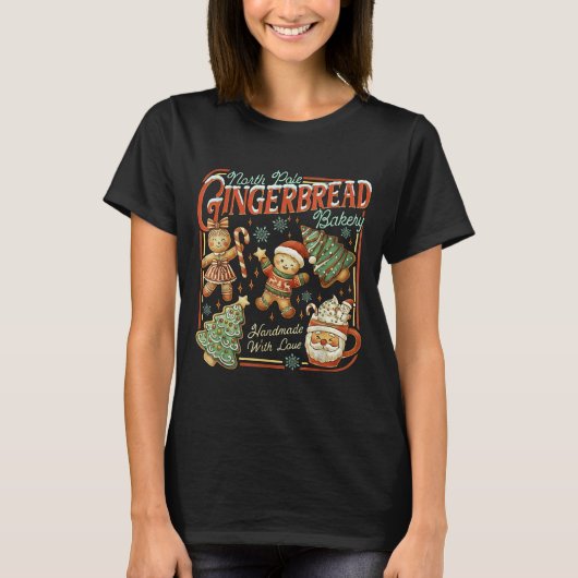 North Le Gingerbread Bakery Christmas T-shirt (Voorkant)