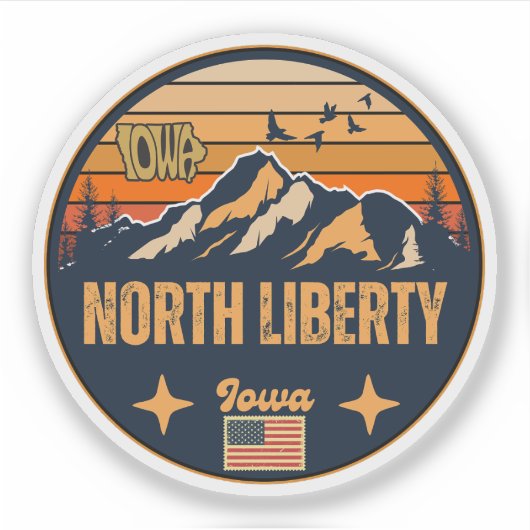 North Liberty, Iowa Sticker (Voorkant)