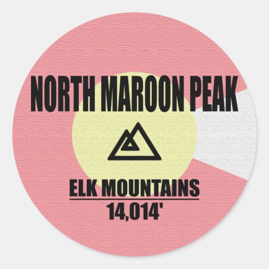 North Maroon Peak Ronde Sticker (Voorkant)