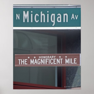 'North Michigan Avenue and The Magnificous Mile' Poster