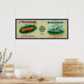 North Michigan Corn LabelGrand Rapids, MI Poster (Keuken)