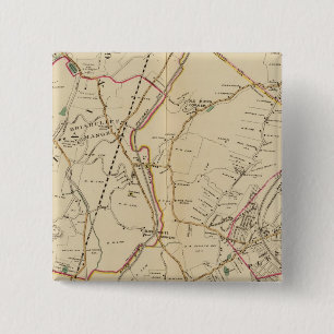 North New York City 4 Vierkante Button 5,1 Cm