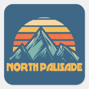 North Palisade California Retro Turquoise Vierkante Sticker