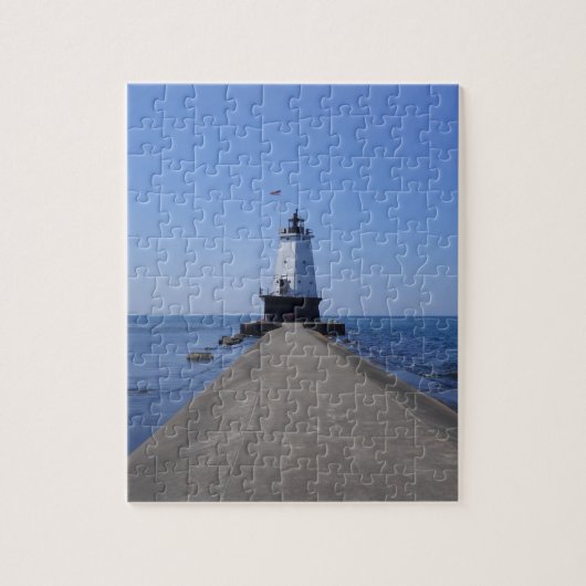 North Pierhead Lighthouse, Ludington MI Legpuzzel (Verticaal)