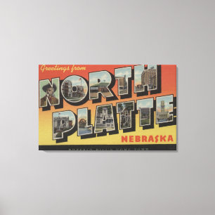 North Platte, Nebraska - Grote letterscènes Canvas Afdruk